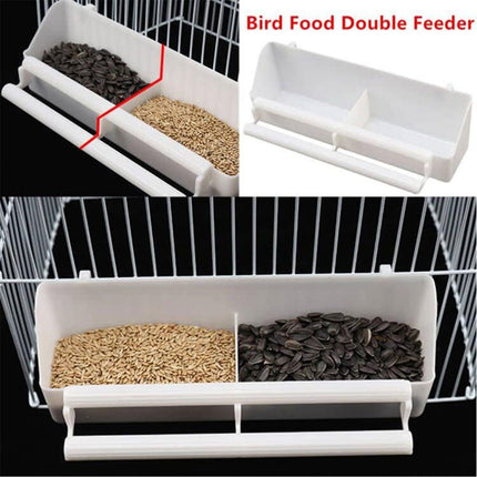 2pcs Plastic Parrot Feeder Bird Cage Feeding Food Container Bird Hanging Bowl