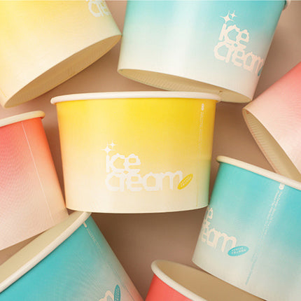 100PCS 4oz Ice Cream Cups Paper Cups Food-Grade Water-Proof Oil-Proof Takeaway
