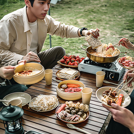 Camping Tableware Set Portable Picnic Dinnerware with Storage Box for Outdoor RV Use