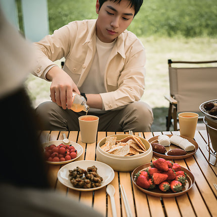 Camping Tableware Set Portable Picnic Dinnerware with Storage Box for Outdoor RV Use