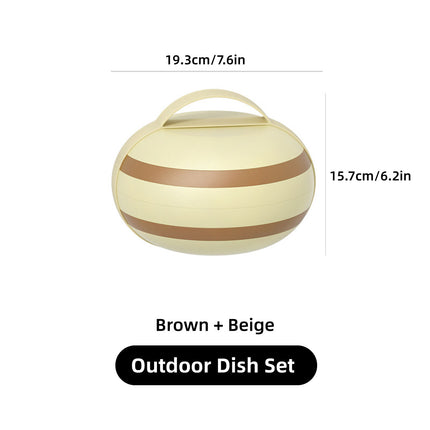 Camping Tableware Set Portable Picnic Dinnerware with Storage Box for Outdoor RV Use