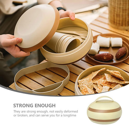 Camping Tableware Set Portable Picnic Dinnerware with Storage Box for Outdoor RV Use