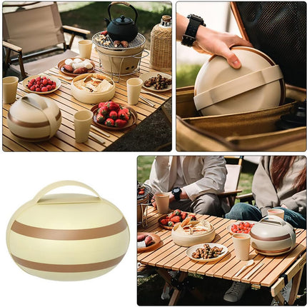 Camping Tableware Set Portable Picnic Dinnerware with Storage Box for Outdoor RV Use