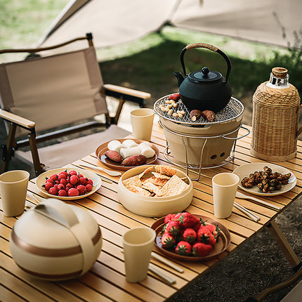 Camping Tableware Set Portable Picnic Dinnerware with Storage Box for Outdoor RV Use
