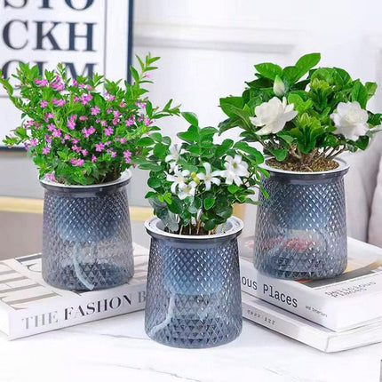 4PCS Self Absorbing Lazy Hydroponic Planter Plastic Indoor Plant Pots Gardening