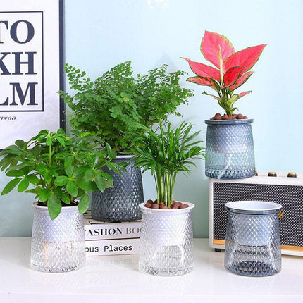 4PCS Self Absorbing Lazy Hydroponic Planter Plastic Indoor Plant Pots Gardening