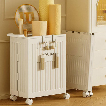 Fitness Storage Basket Organizer Tube with Wheeled Basket for Home Use and Gym