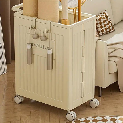 Fitness Storage Basket Organizer Tube with Wheeled Basket for Home Use and Gym