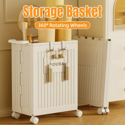 Fitness Storage Basket Organizer Tube with Wheeled Basket for Home Use and Gym
