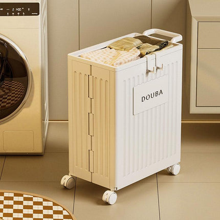 Fitness Storage Basket Organizer Tube with Wheeled Basket for Home Use and Gym