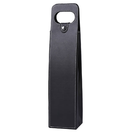PU Leather Wine Tote Bag Foldable for Single Bottle Carrying