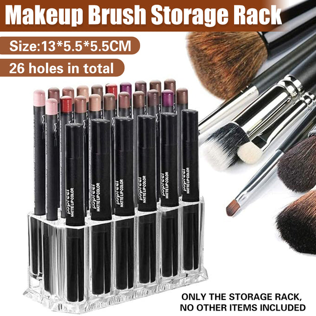 Makeup Brush Holder Cosmetic Organiser with 26 Slots Acrylic Pen Holder Durable