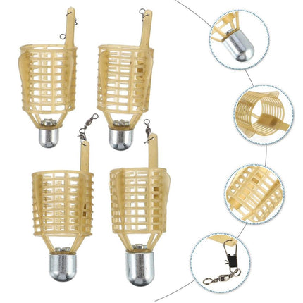 4PCS Fishing Bait Cage Nest Feeder Trap Durable Mesh Basket for Carp Fishing