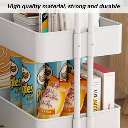 2 Tier Trolley Cart Storage Utility Rack Swivel Shelf Organizer Green White