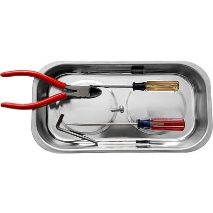 Stainless Steel Strong Grip Bowl Tool Tray Set for Garage and Workshop Storage