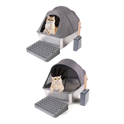 Cat Litter Box Covered Design Cloth Style Large Size Easy Clean Enclosed Toilet