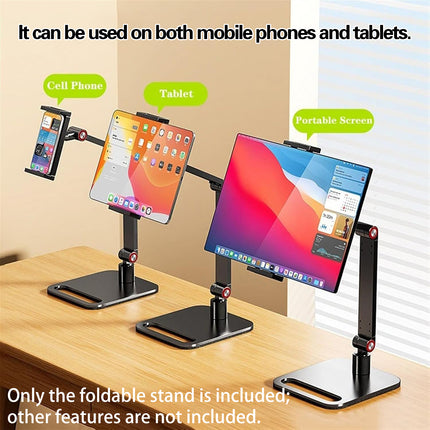 Desktop Folding Phone Tablet Stand Adjustable Height Carbon Steel for Home Office