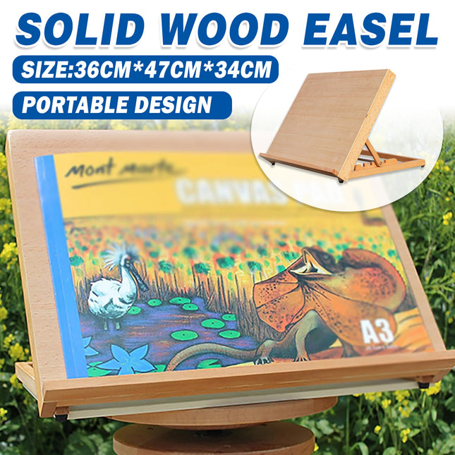 Tabletop Solid Wood Easel Wooden Display Stand Natural Wood Adjustable Durable