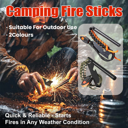 Camping Flint Fire Sticks Premium Quality Outdoor Emergency Picnic Campfire Tool