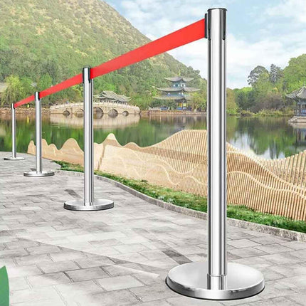 2M Retractable Isolation Barrier Belt 1 Post Anti-Slip Base Waterproof Durable