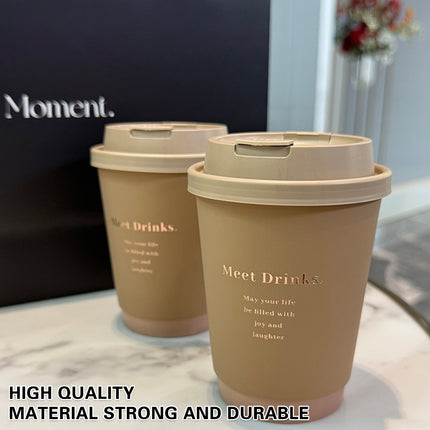 50PCS Coffee Paper Cups with Lids 330/380/500ml Disposable Takeaway Hot Drink