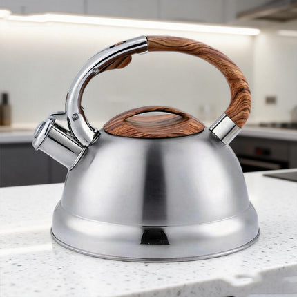 Stainless Steel Whistling Kettle Induction Heat Resistant Handle Home Tea Pot