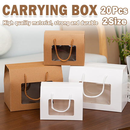 20pcs Window Handle Gift Box Folding Paper Biscuit Packaging Box for Party Favor