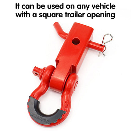 Red Trailer Arm Off Road Rescue Tow Hook Heavy Duty Steel for SUV Road Vehicle