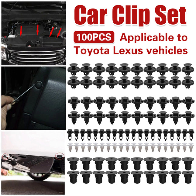 100pcs Car Trim Clip Set PP Push Rivets for Toyota Lexus Bumper Fender Repair