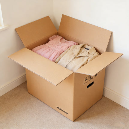 10PCS Portable Hard Cardboard Box Built In Handle Moving Shipping Storage Use