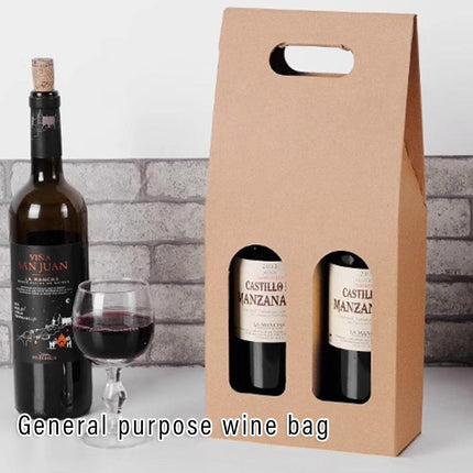 30pcs Kraft Paper Wine Box for Gift Packaging Portable Wine Bottle Storage Box