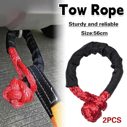 Vehicle Towing Rope Set 2PCS Heavy Duty Tow Strap Car Road Rescue Pull Cable