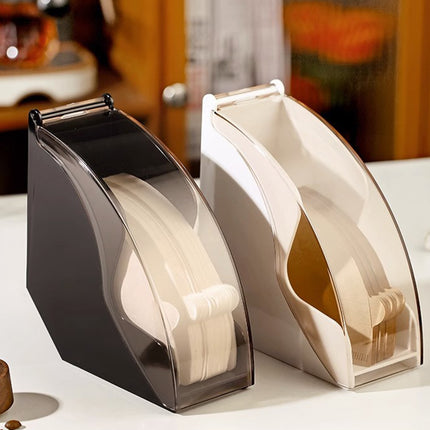 Fan Shaped Coffee Filter Storage Dustproof Box Easy To Access For Cafe Kitchen