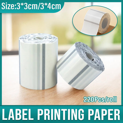 Transparent Thermal Label Printer Paper Roll Self Adhesive 220pcs Per Roll