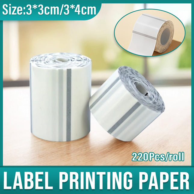 Transparent Thermal Label Printer Paper Roll Self Adhesive 220pcs Per Roll