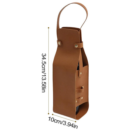 2PCS Wine Tote Bag Portable PU Leather with Handle Durable for Party Gift Use