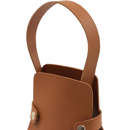 2PCS Wine Tote Bag Portable PU Leather with Handle Durable for Party Gift Use