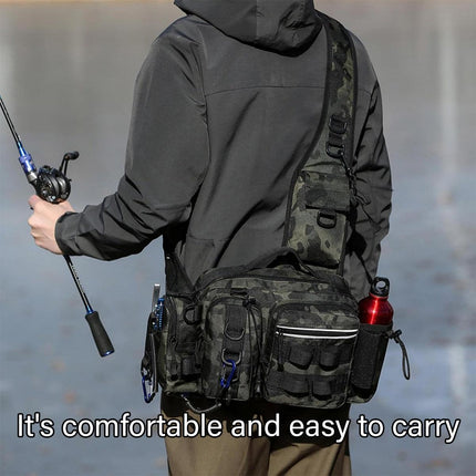 Tactical Fishing Backpack Large Capacity Outdoor Waist Chest Bag Camouflage