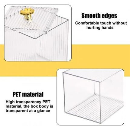 3PCS Transparent Storage Box Desktop Organiser Small Clear Container for Office