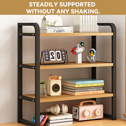 3-Tier Adjustable Desktop Storage Rack Space Saving Sturdy for Office Home Use