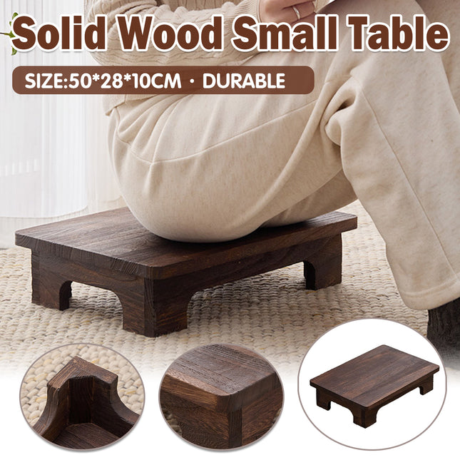 Solid Wood Low Tatami Coffee Table 50cm Japanese Floor Tea Table for Bay Window
