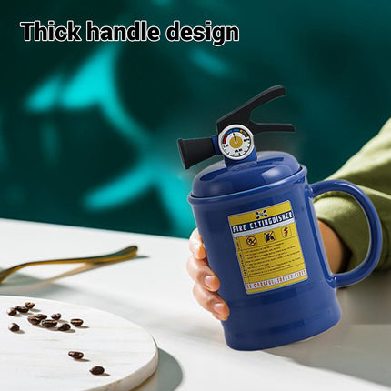 Creative Ceramic Mug Fire Extinguisher Shape Novelty Coffee Tea Cup Durable