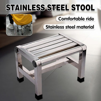 Household Waterproof Stainless Steel Square Stool  Anti Slip Durable SpaceSaving