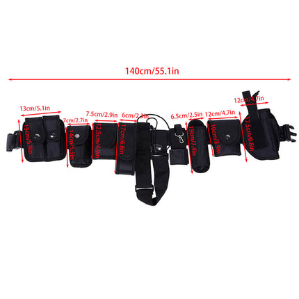 10 in 1 Multifunction Utility Waist Belt with Pouches for Outdoor and Work Use
