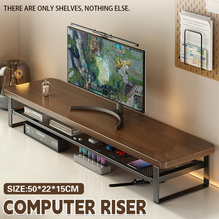 Monitor Stand Riser Desktop Shelf Organizer with Storage Mesh for PC Laptop