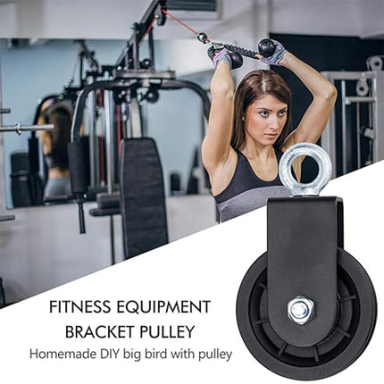 2PCS Aluminum Pulley Sliding Cable Bracket Wheel Gym Fitness Equipment Accessory