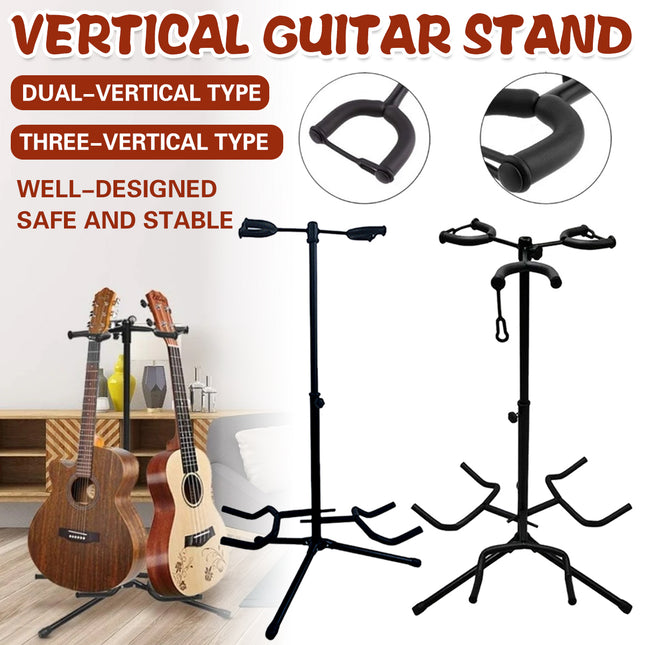 2/3Head Guitar Stand with Height Adjustment Foldable Holder Guitar Stand Bass