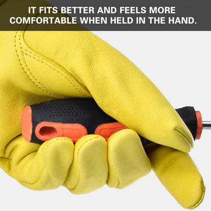 Long Cuff Cowhide Garden Gloves Protective Work Gloves for Gardening Pruning