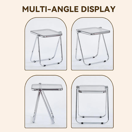 Foldable Transparent Small Coffee Table for Living Room Bedroom Space Saving