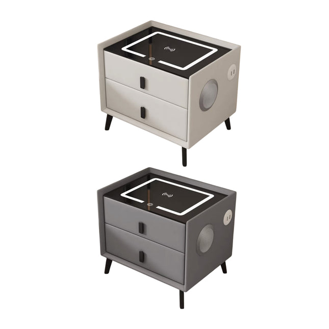 Smart Bedside Table Modern Multi Functional Storage Cabinet Nightstand Organizer